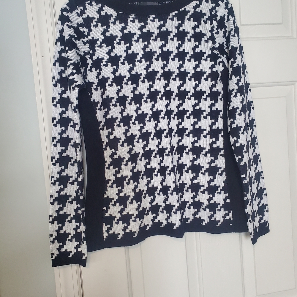 The Limited Monochrome Houndstooth Knit